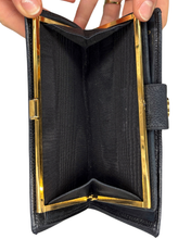 Carica l'immagine nel visualizzatore di Gallery, Portafoglio in Pelle Nera Trapuntata