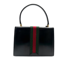 Carica l'immagine nel visualizzatore di Gallery, Borsa a Mano Vintage in Pelle Nera