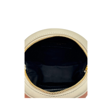 Upload the image to the Gallery viewer, Vinyle Round Camera Bag in Pelle Panna