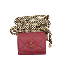 Carica l'immagine nel visualizzatore di Gallery, Charms Flap Card Holder in Pelle Rosa