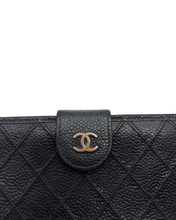 Carica l'immagine nel visualizzatore di Gallery, Portafoglio in Pelle Nera Trapuntata