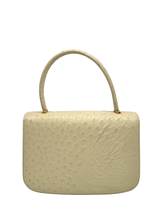 Carica l'immagine nel visualizzatore di Gallery, Borsa a Mano in Pelle di Struzzo Bianca