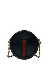 Upload the image to the Gallery viewer, Round Camera Bag in Black Leather