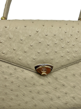 Carica l'immagine nel visualizzatore di Gallery, Borsa a Mano in Pelle di Struzzo Bianca