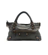 Carica l'immagine nel visualizzatore di Gallery, City Bag in Pelle Grigio Scuro