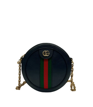 Upload the image to the Gallery viewer, Round Camera Bag in Black Leather