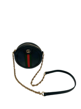 Upload the image to the Gallery viewer, Round Camera Bag in Black Leather