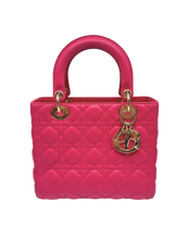 Carica l'immagine nel visualizzatore di Gallery, Borsa Lady Dior Media in Pelle Rosa