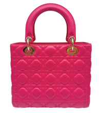Carica l'immagine nel visualizzatore di Gallery, Borsa Lady Dior Media in Pelle Rosa