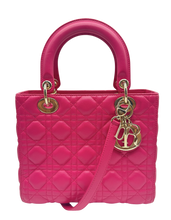 Carica l'immagine nel visualizzatore di Gallery, Borsa Lady Dior Media in Pelle Rosa