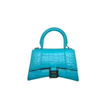 Upload the image to the Gallery viewer, Borsa Hourglass XS in Pelle Blu