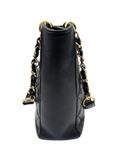 Carica l'immagine nel visualizzatore di Gallery, Borsa Tote Petit Shopping in Pelle Caviar Nera