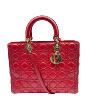 Carica l'immagine nel visualizzatore di Gallery, Lady Dior in Pelle Rossa