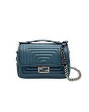 Carica l'immagine nel visualizzatore di Gallery, Double Micro Baguette in Pelle Azzurra