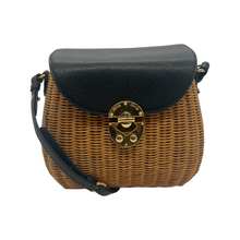 Carica l'immagine nel visualizzatore di Gallery, Borsa a spalla in midollino e pelle