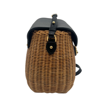 Carica l'immagine nel visualizzatore di Gallery, Borsa a spalla in midollino e pelle