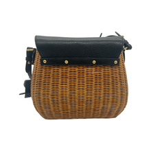 Carica l'immagine nel visualizzatore di Gallery, Borsa a spalla in midollino e pelle