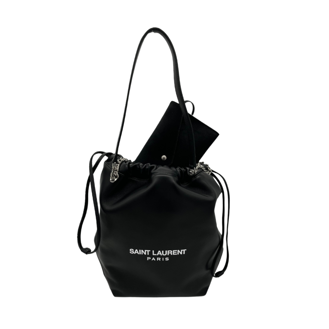 Teddy leather 2025 bucket bag