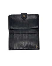 Carica l&#39;immagine nel visualizzatore di Gallery, Portafoglio in Pelle Nera Trapuntata
