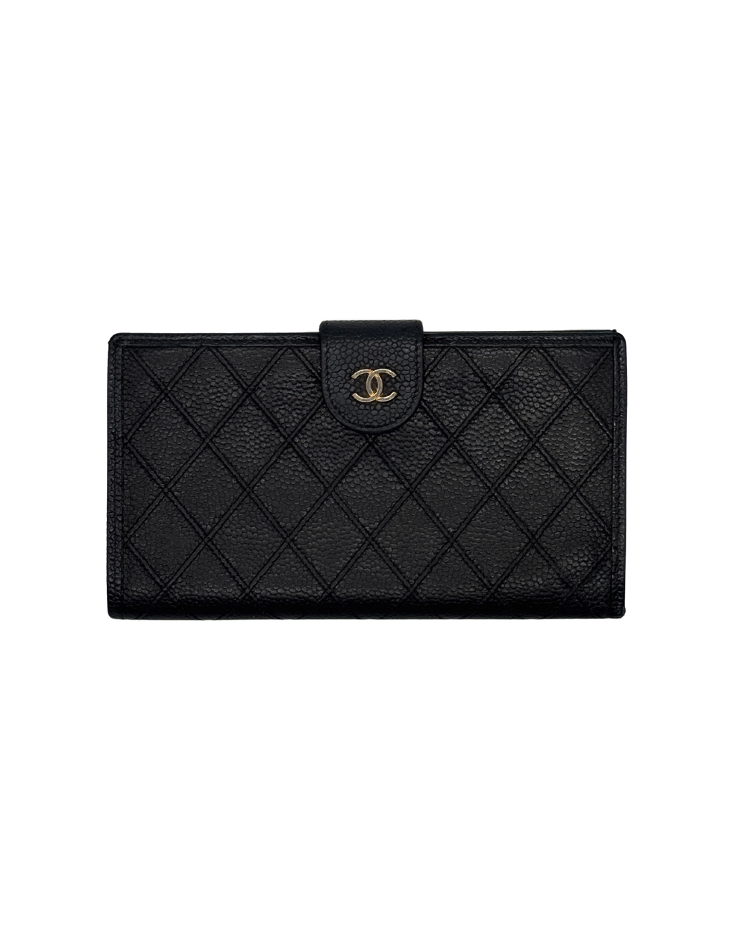 Portafoglio in Pelle Nera Trapuntata