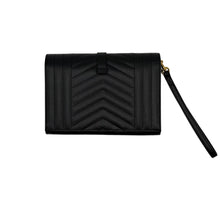 Carica l'immagine nel visualizzatore di Gallery, Pochette Envelope in Pelle Nera
