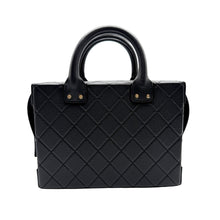 Carica l'immagine nel visualizzatore di Gallery, Square Vanity Case in Pelle di agnello Nera
