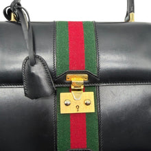 Carica l'immagine nel visualizzatore di Gallery, Borsa a Mano Vintage in Pelle Nera

