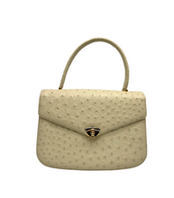 Carica l'immagine nel visualizzatore di Gallery, Borsa a Mano in Pelle di Struzzo Bianca
