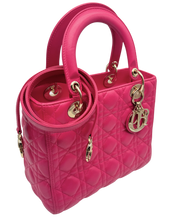 Carica l'immagine nel visualizzatore di Gallery, Borsa Lady Dior Media in Pelle Rosa  
