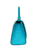 Upload the image to the Gallery viewer, Borsa Hourglass XS in Pelle Blu 
