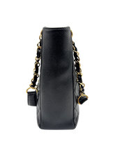 Carica l'immagine nel visualizzatore di Gallery, Borsa Tote Petit Shopping in Pelle Caviar Nera 

