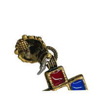 Upload the image to the Gallery viewer, Earrings with cross pendant and lion head
