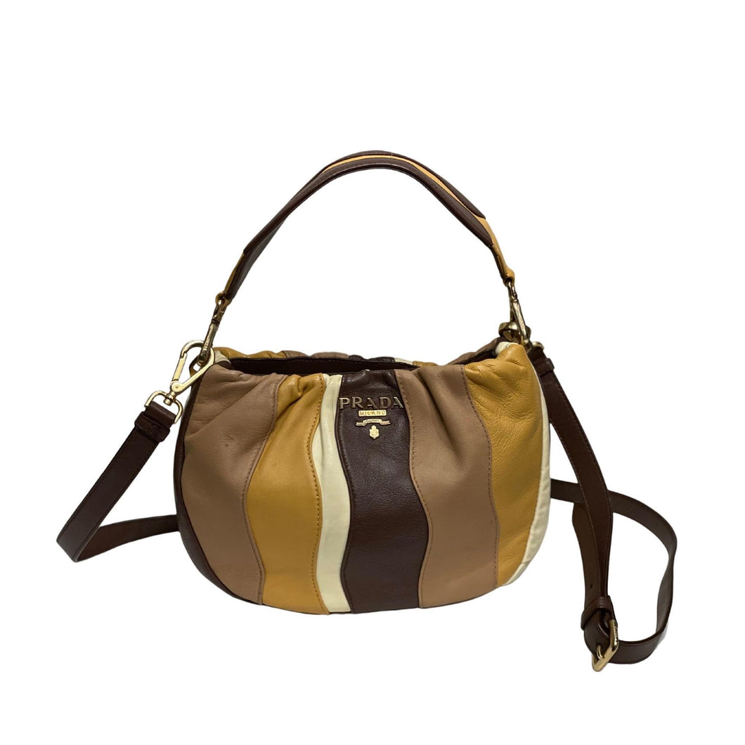 Borsa a spalla in pelle multicolore