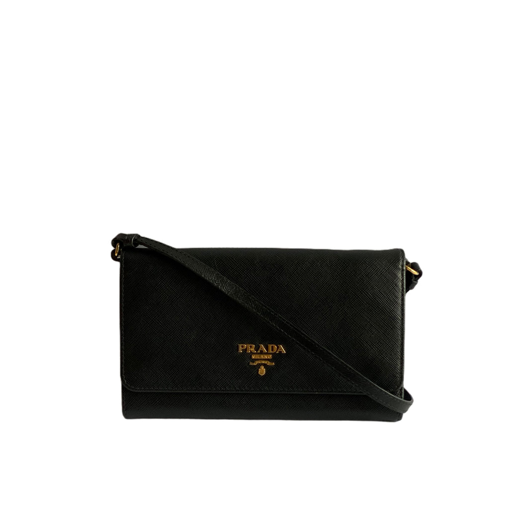 Saffiano mini shoulder strap